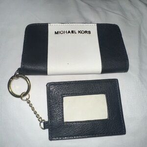 Michael Kors Black and White Wristlet